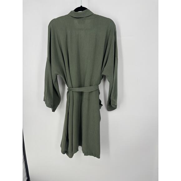Emilia George maternity robe sustainable green one size NWT cupro dry clean - Picture 2 of 9